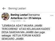 AKUN FACEBOOK ” BENING LESTARI ” HEBOHKAN MEDIA SOSIAL