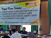 KPU Tanjabtim Gelar PlenoTetapkan Hasil Suara Gubernur dan Wakil Gubernur Pilkada Serentak 2020