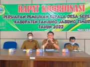 Dinas PMD Tanjabtimur Gelar Rakor Persiapan Pilkades Serentak Tahun 2022